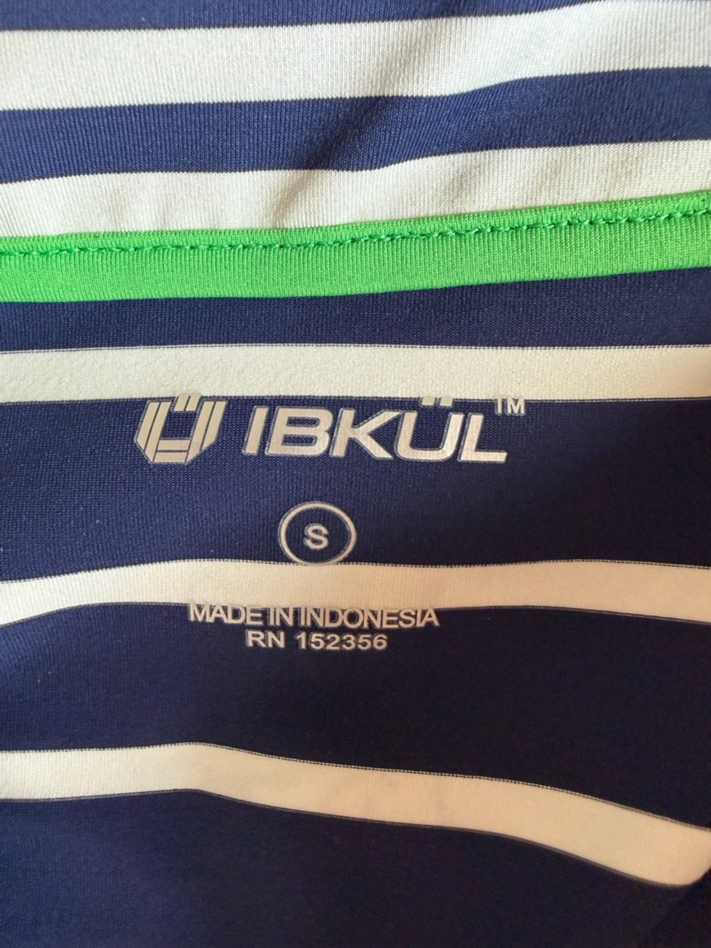 IBKUL UPF 50 Stripe Dress Blue White Zip Neck Golf Tennis Grosgrain Bow Cuffs - Picture 5 of 8